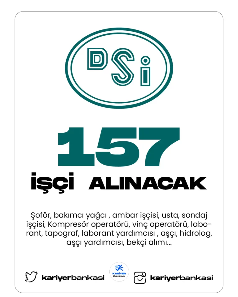 dsi 157 işçi alımı