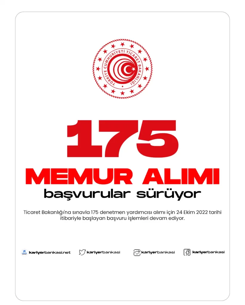175 memur alımı sürüyor