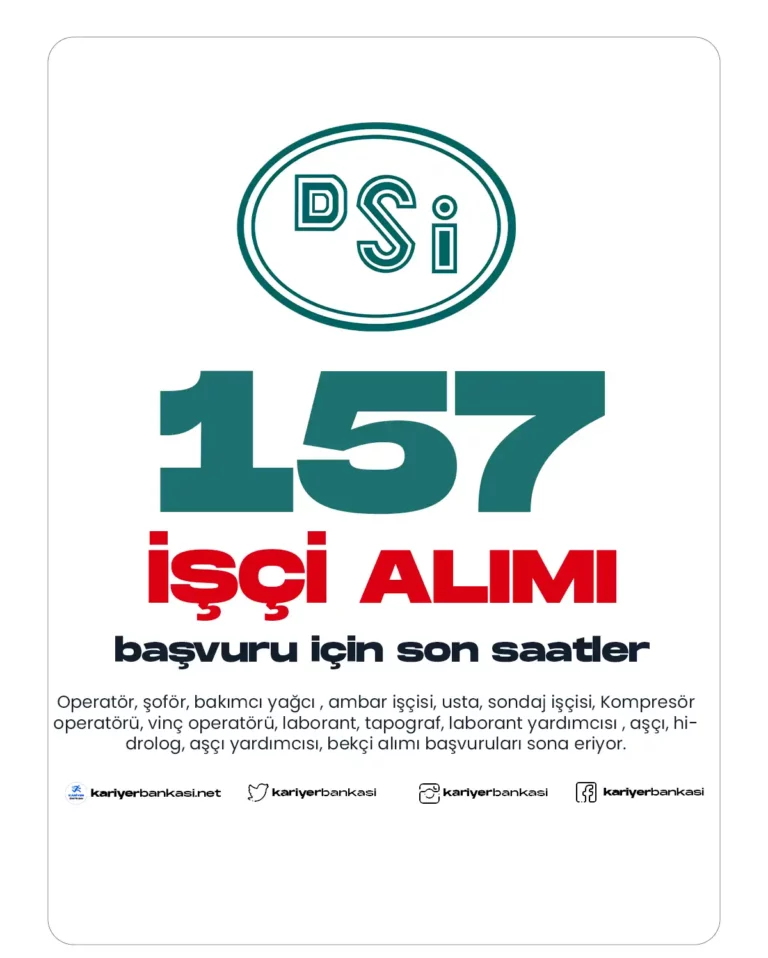DSİ 157 işçi alımı