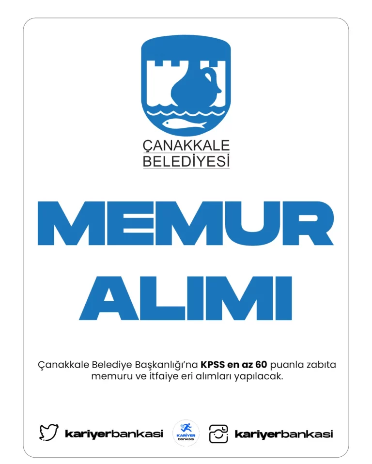 çanakkale belediyesi memur alımı