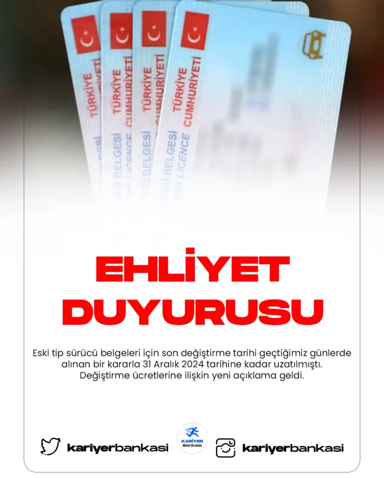 ehliyet duyurusu