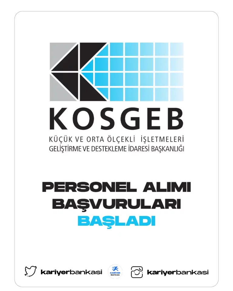KOSGEB PERSONEL ALIMI BAŞVURULARI