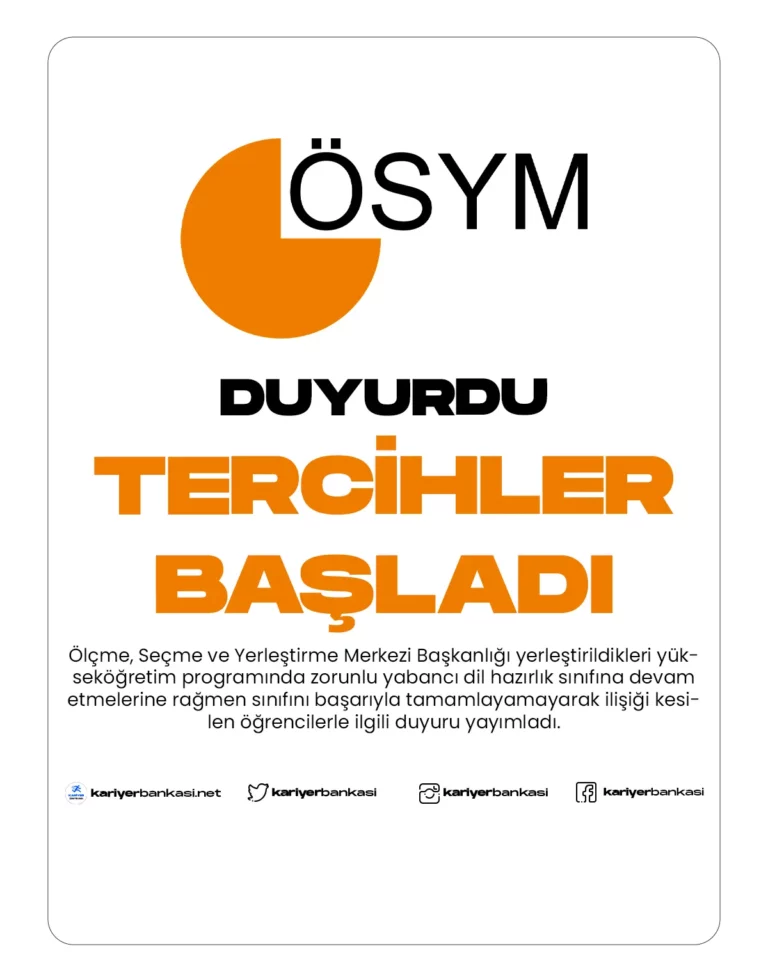 ÖSYM duyuru