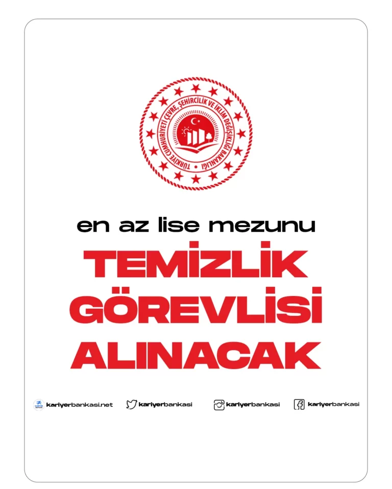 en az lise mezunu temizlik görevlisi