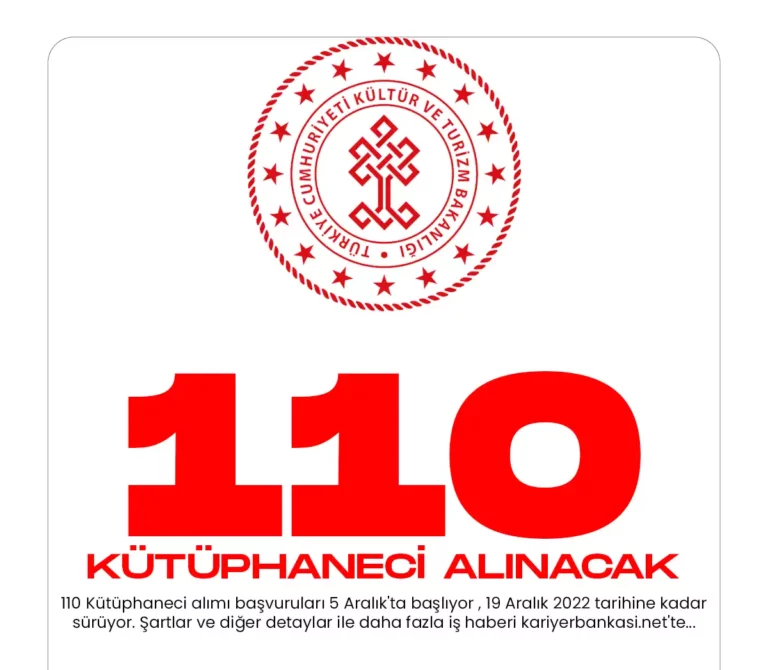 110 KÜTÜPHANECİ ALIMI