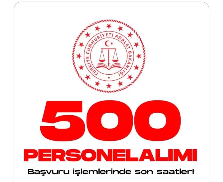 adalet bakanlığı kpss şartsız 500 personel alımı