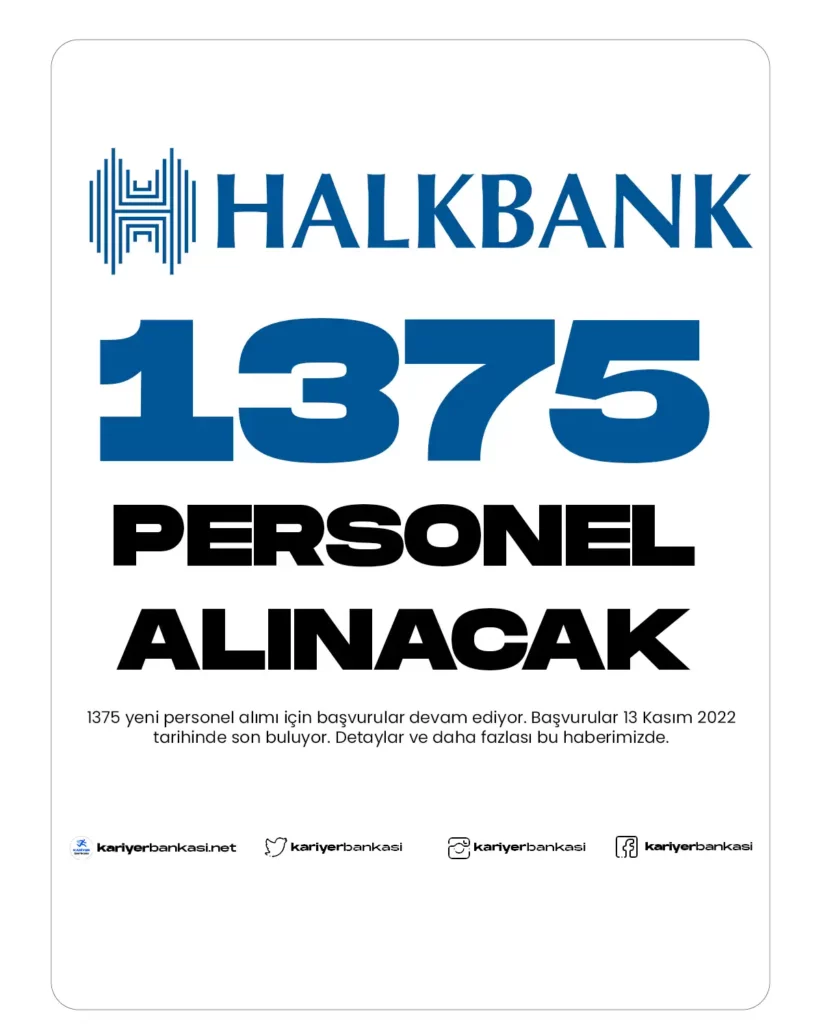 Halkbank 1375 Personel Alımı