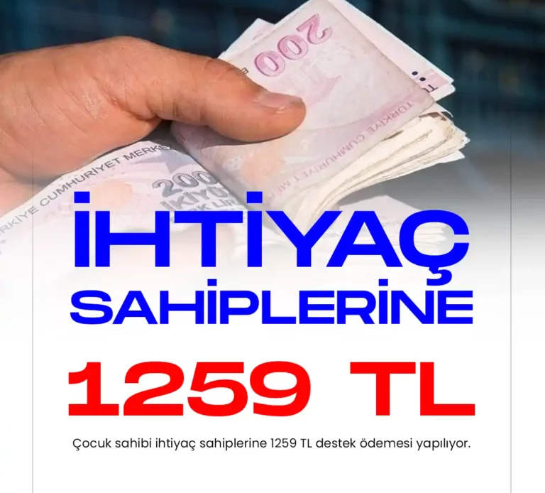 İhtiyaç Sahiplerine 1259 TL