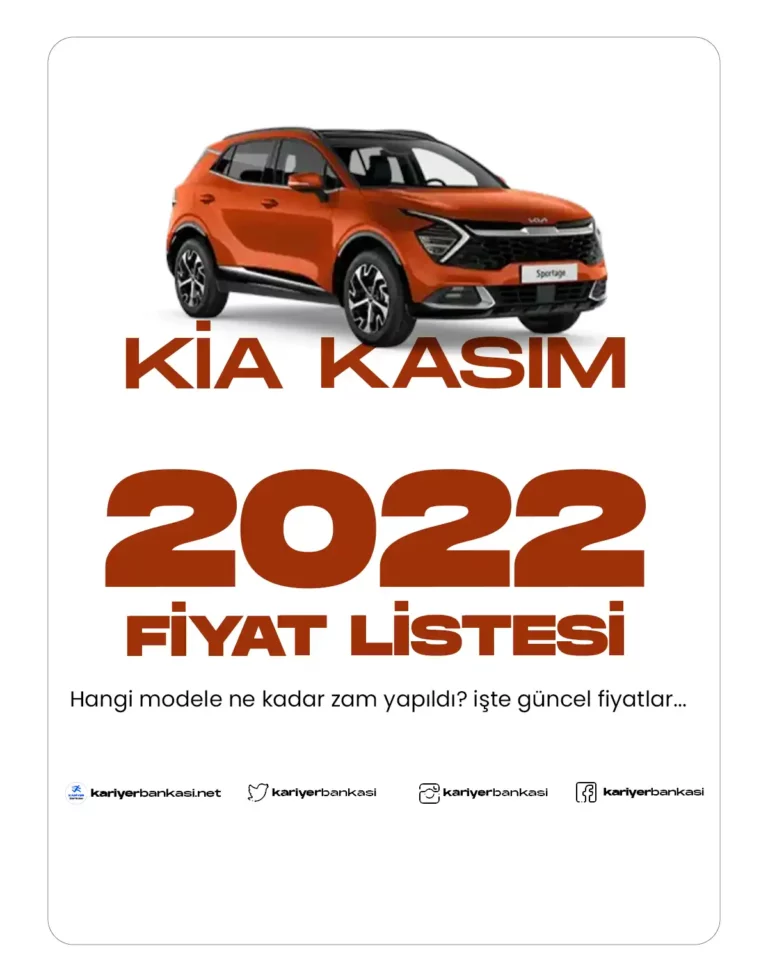 KİA KASIM 2022 FİYATLARI