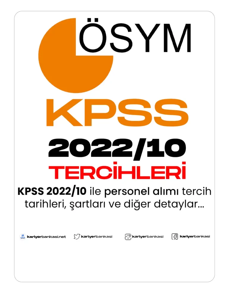 KPSS 2022 10 TERCİHLERİ