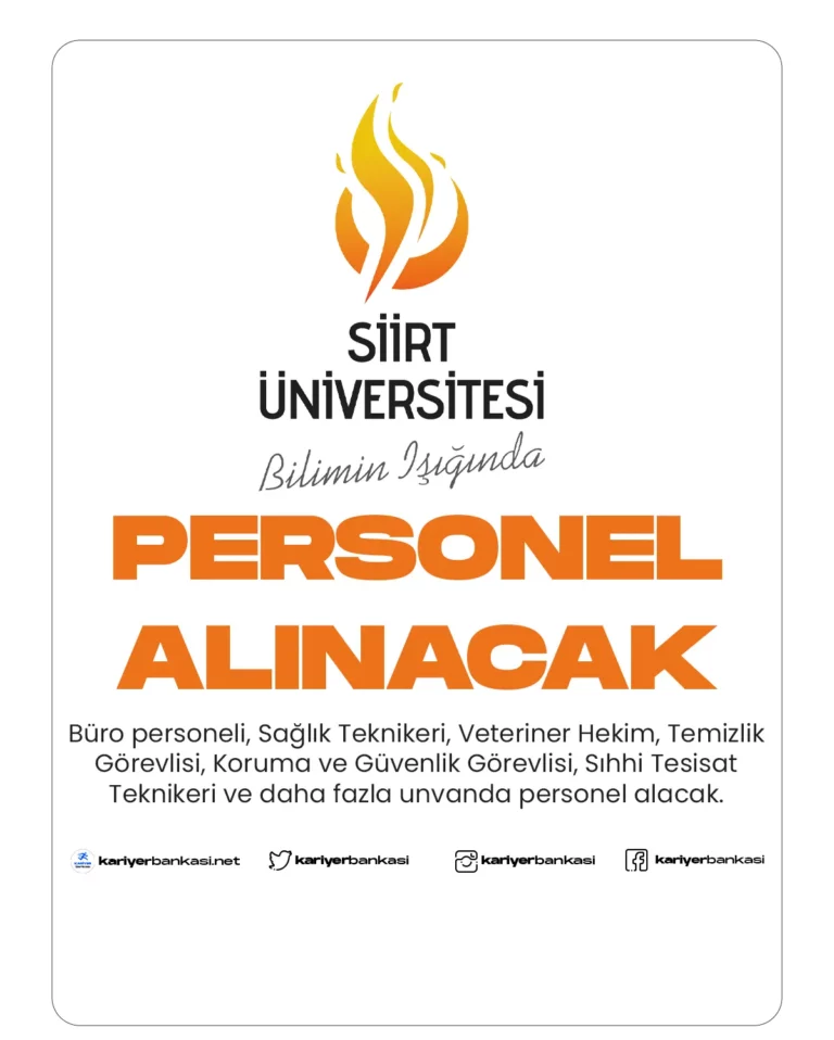 Siirt üniversitesi personel alımı yapacak