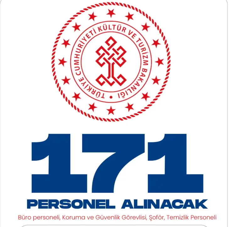 Turizm bakanlığına 171 personel alımı yapılacağı açıklandı.