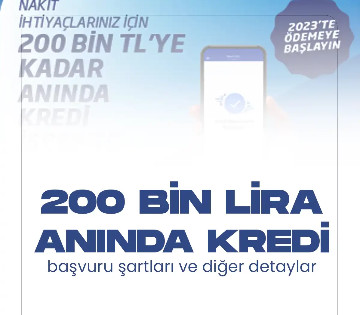 Türkiye İş Bankası 200 bin liraya kadar anında kredi kampanyası sürüyor. İhtiyaç kredisi kampanyasına dair tüm detaylar bu haberde.