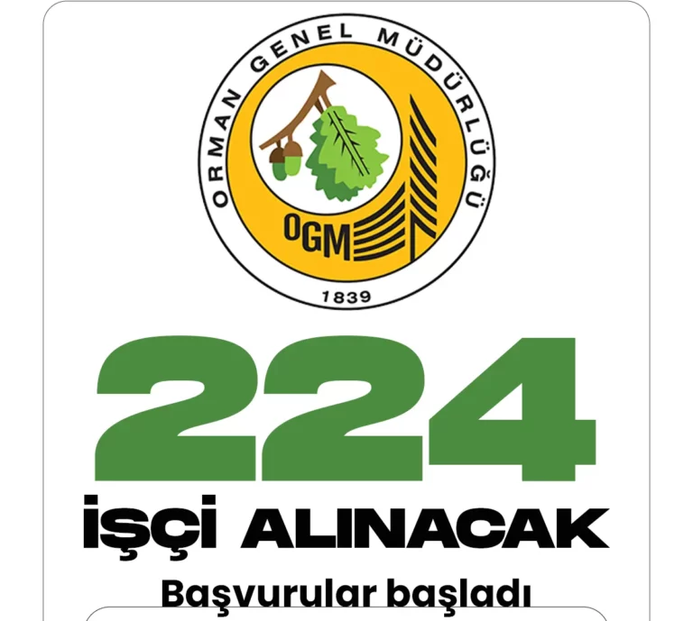 OGM 224 işçi alımı başvuruları İŞKUR üzerinden başladı. Başvurular 6-12 Aralık 2022 tarihleri üzerinden İŞKUR üzerinden online da yapılabilecek.