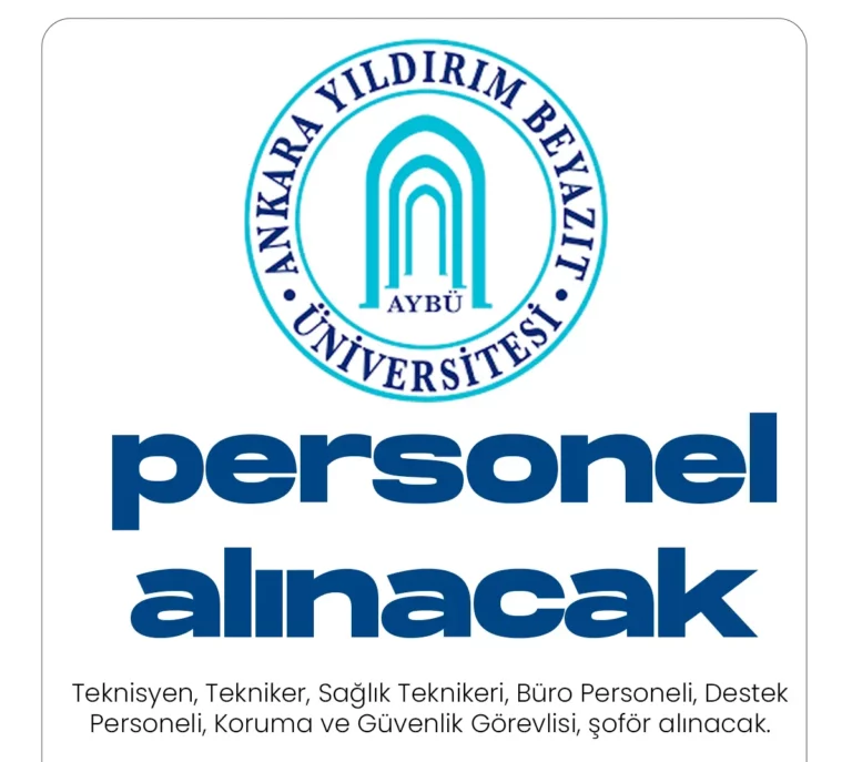 Ankara Yıldırım Beyazıt Üniversitesi personel alımı yapacak.