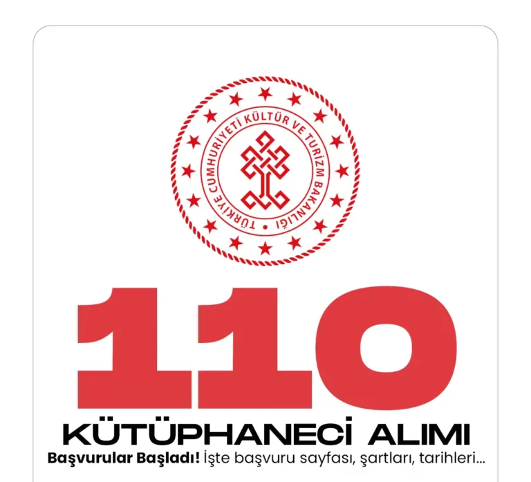 Kültür ve Turizm Bakanlığı 110 kütüphaneci alımı için başvurular başladı. Başvurular e-Devlet üzerinden alınıyor.