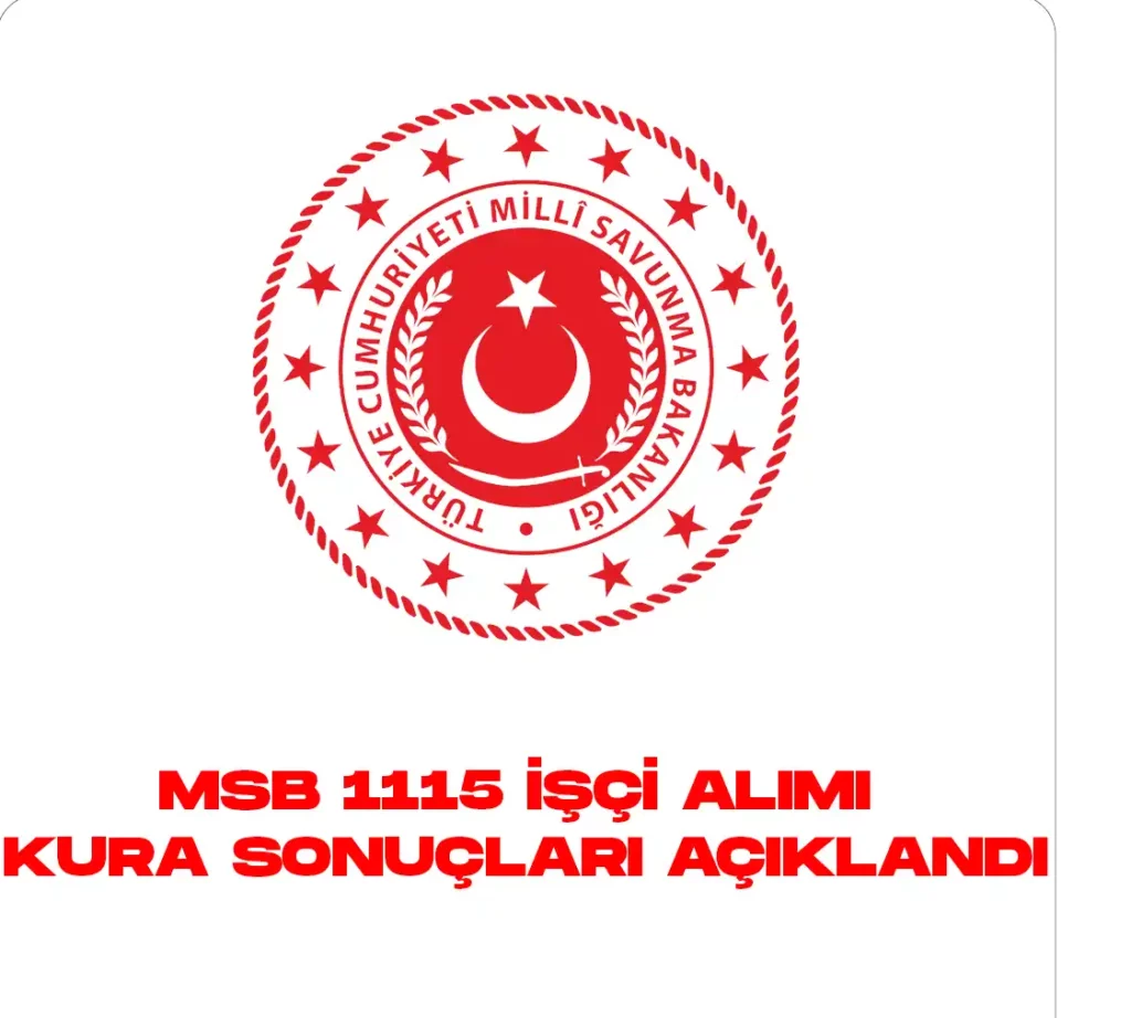 MSB işçi alımı kura sonuçları açıklandı. Milli Savunma Bakanlığı 1115 işçi alımı başvuruları 21 Kasım ile 25 Kasım 2022 tarihleri arasında İŞKUR internet sitesi üzerinden alınmıştı.
