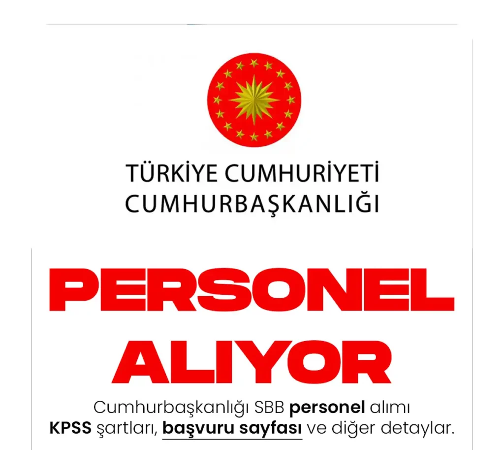 Cumhurbaşkanlığı sbb 55 personel alımı
