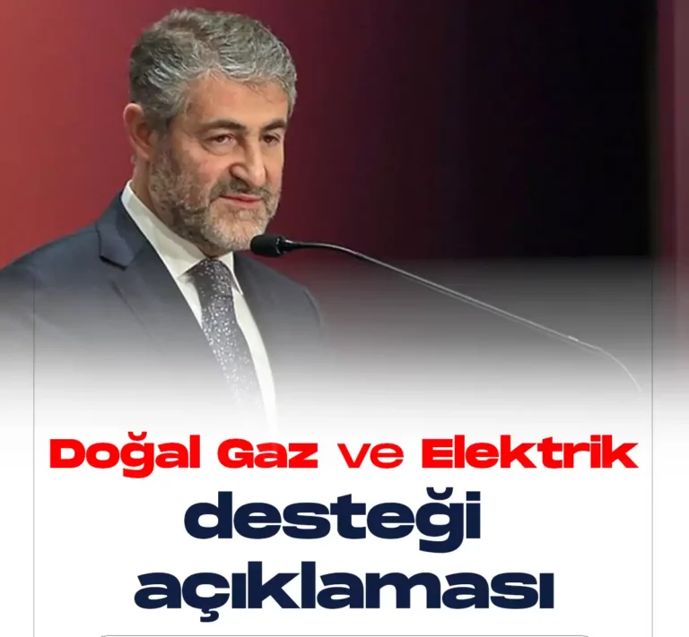 Doğal gaz ve elektrik desteği açıklaması.