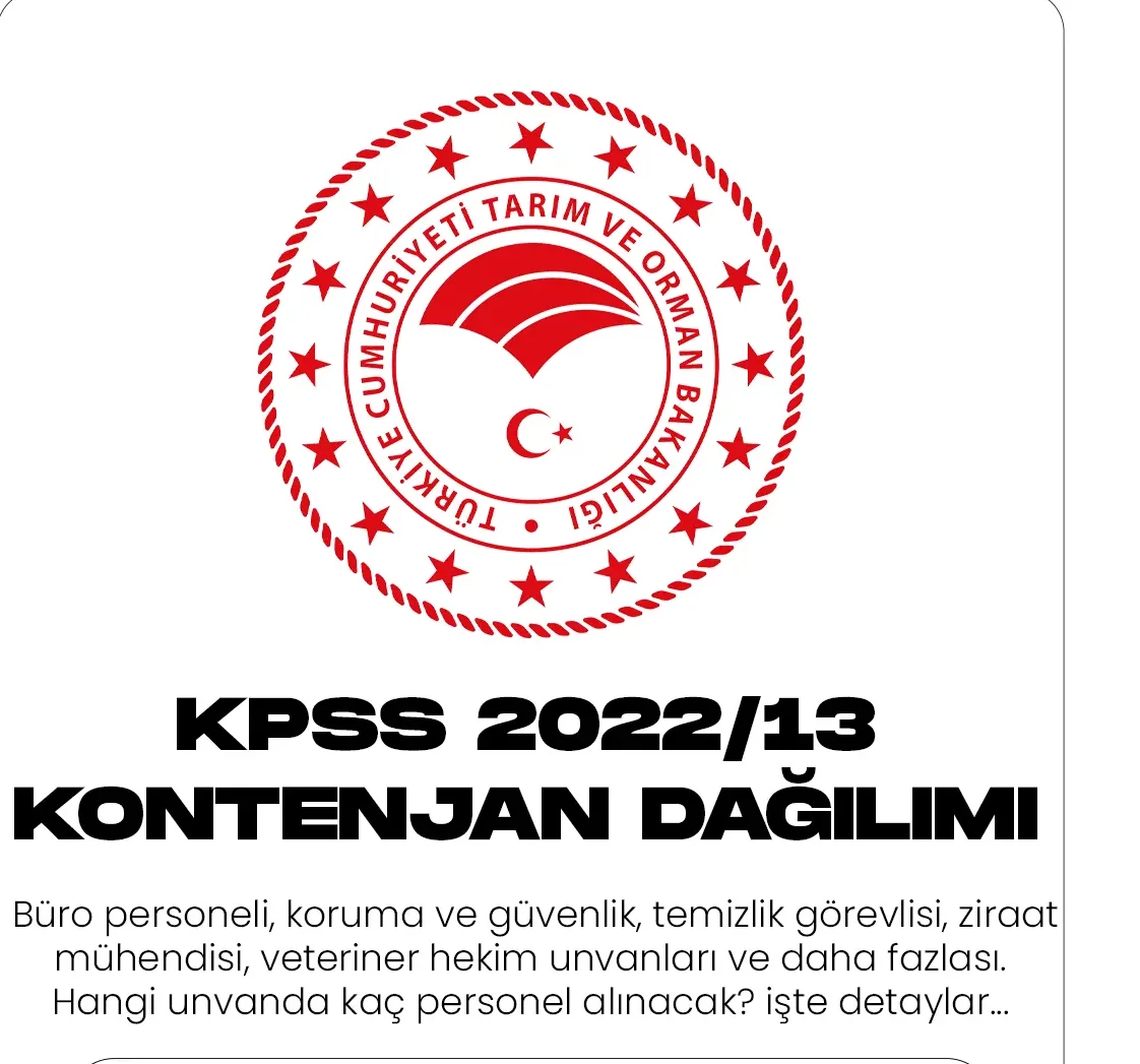 KPSS 2022 13 Tarim ve orman bakanlığı 1200 personel alımı kontenjan dağılımı.