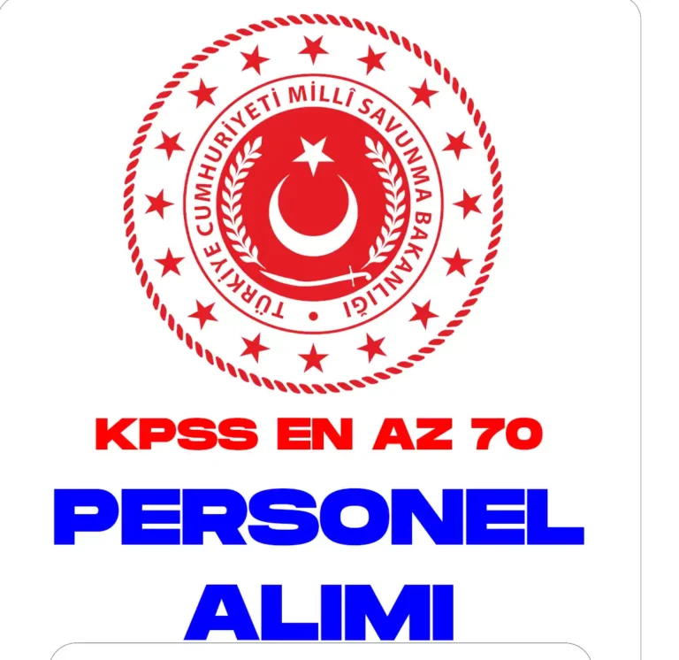 Milli Savunma Bakanlığı KPSS 70 puanla personel alımı yapacak.