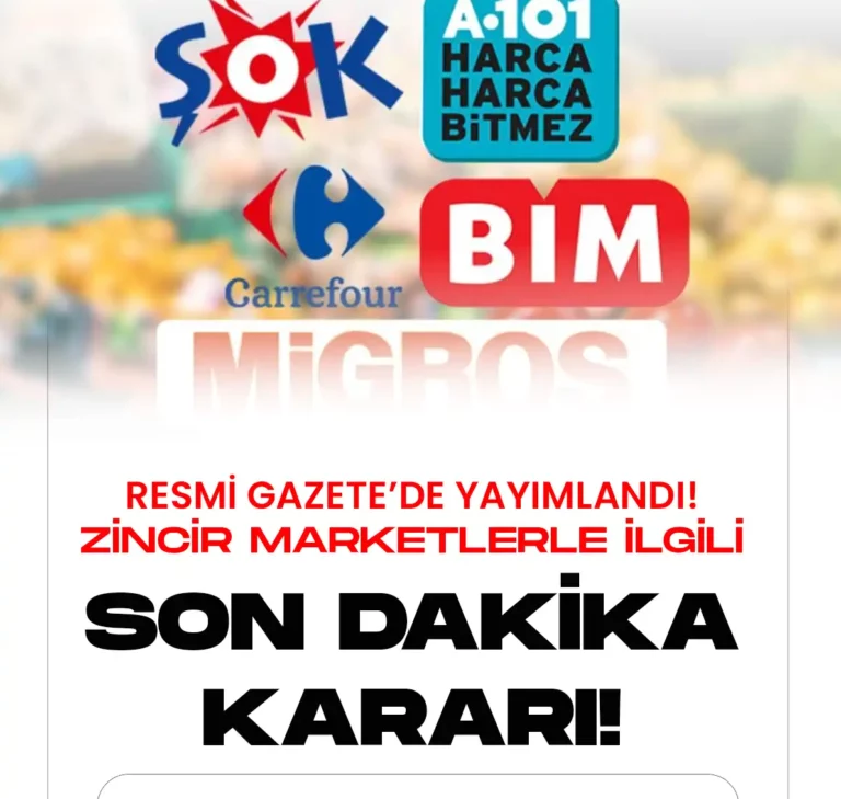 A101 BİM, ŞOK GİBİ ZİNCİR MARKETLERLE İLGİLİ SON DAKİKA KARARI