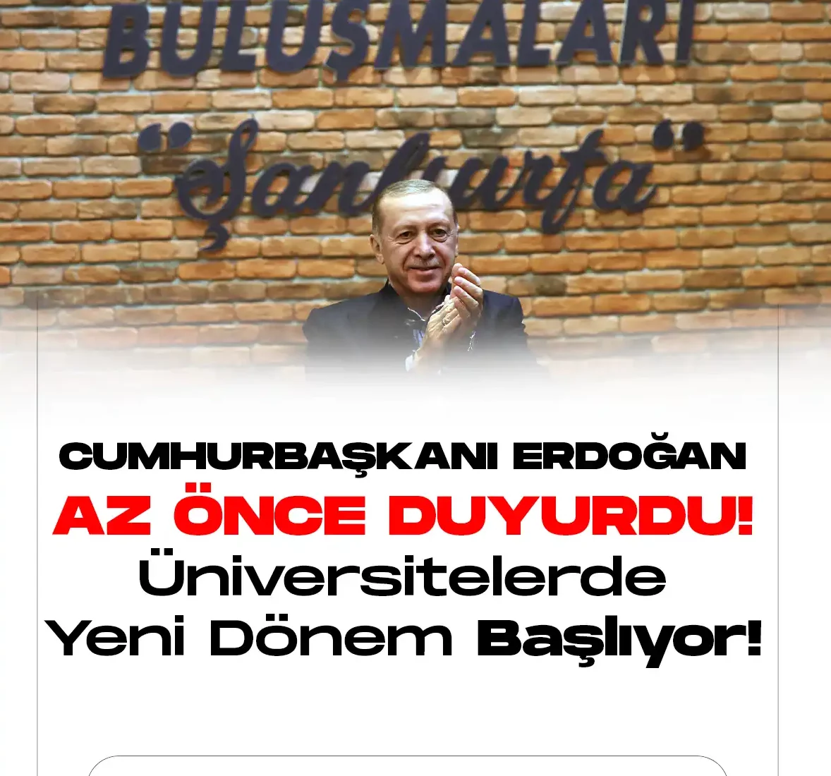 Cumhurbaşkanı Recep Tayyip Erdoğan, üniversitelerde formasyon eğitimi ile ilgili son dakika açıklamaları yaptı.