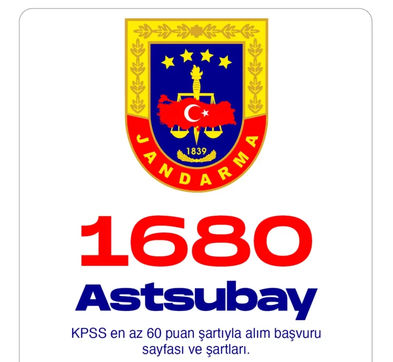 Jandarma Genel Komutanlığı 1680 astsubay alacak.