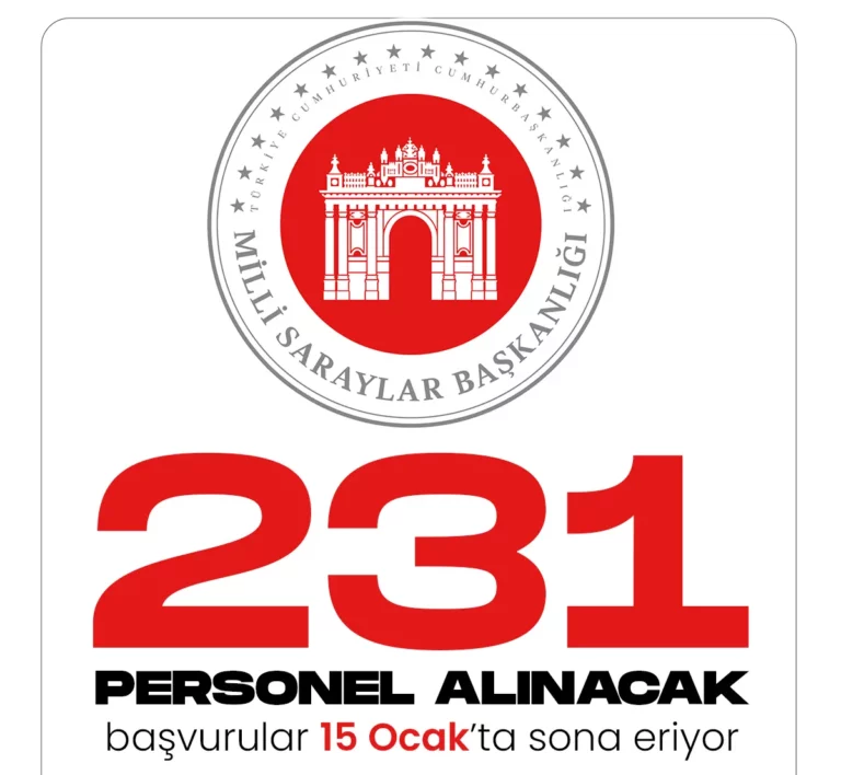 231 personel alımı yapılacak.