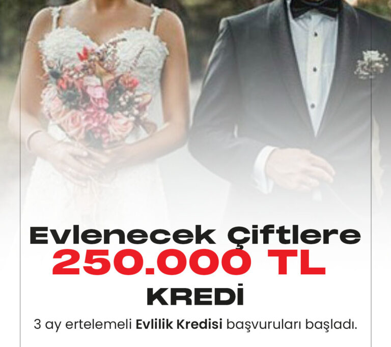Halkbank evlenecek çiftlere 250 bin TL Evlilik Kredisi başvuruları başladı.