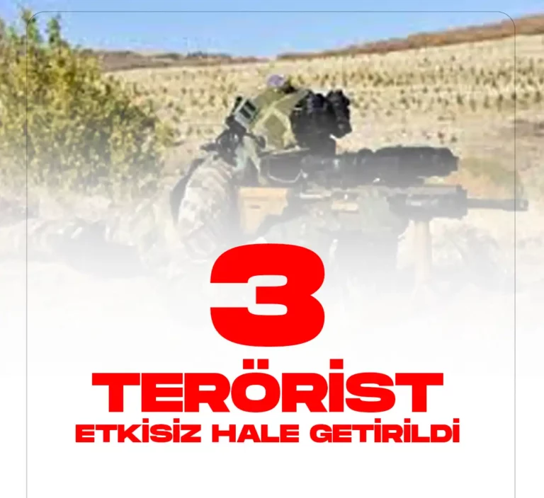MSB açıkladı, 3 terörist etkisiz hale getirildi.