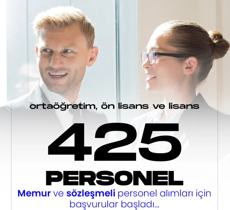 Kamuya 425 memur ve personel alınacak