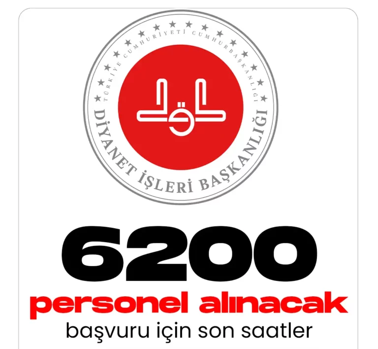 Diyanet işleri başkanlığı 6200 personel alımı yapılacak.
