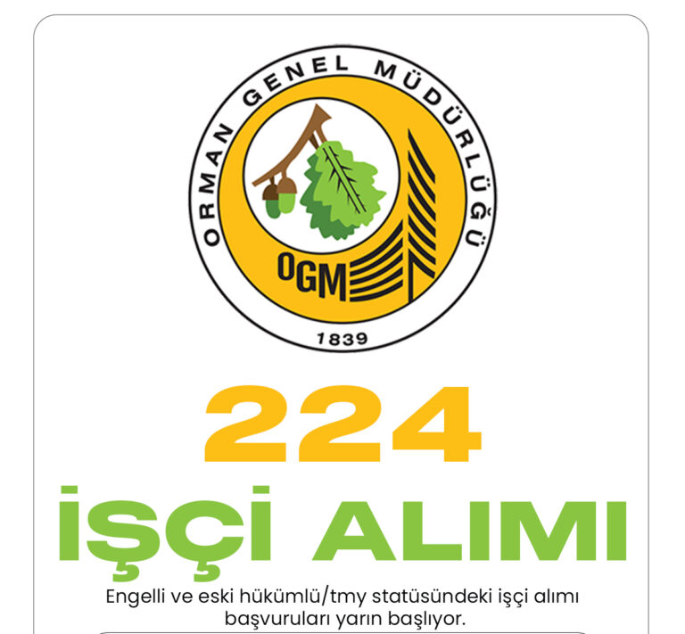 OGM 224 işçi alımı başvuruları 2 Ocak'ta başlıyor.