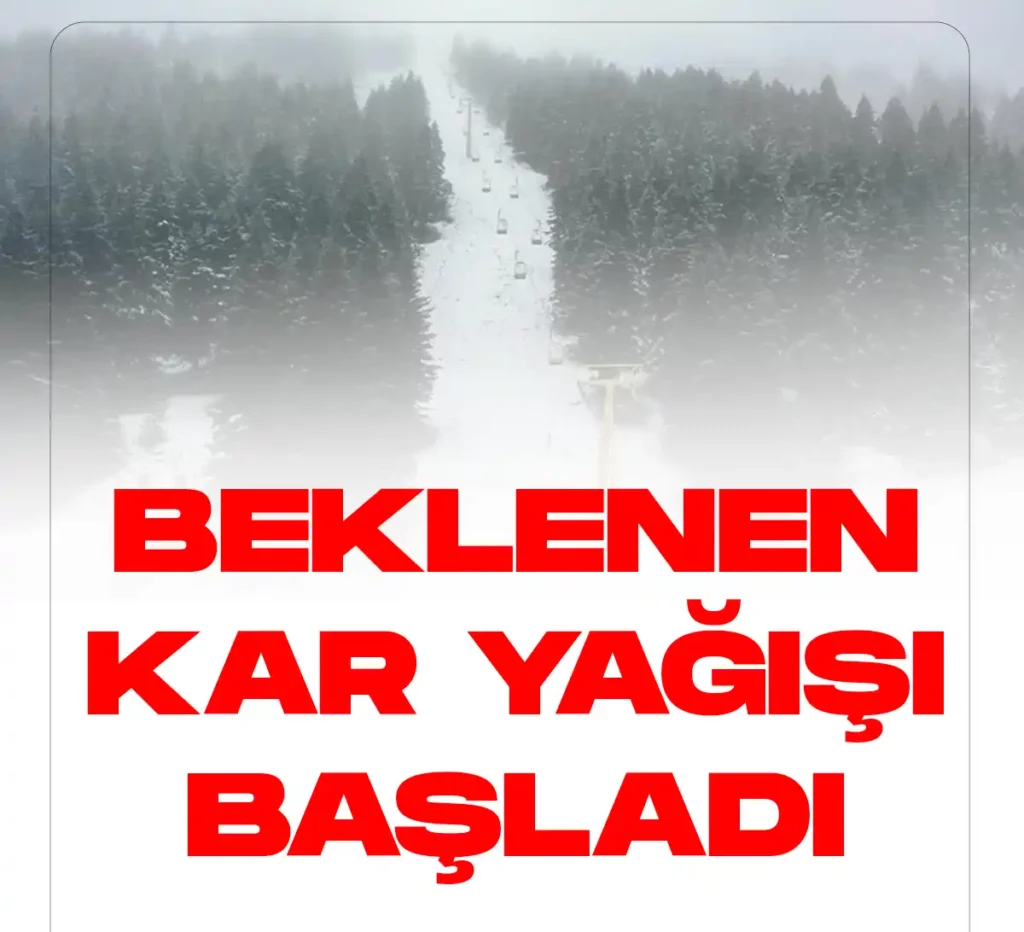 Uludağda beklenen kar yağışı başladı.