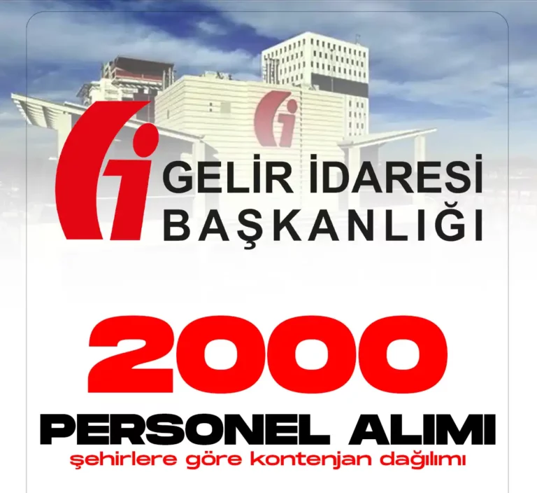 Gelir idaresi başkanlığı 2000 personel alımı kontenjan dağılımı.