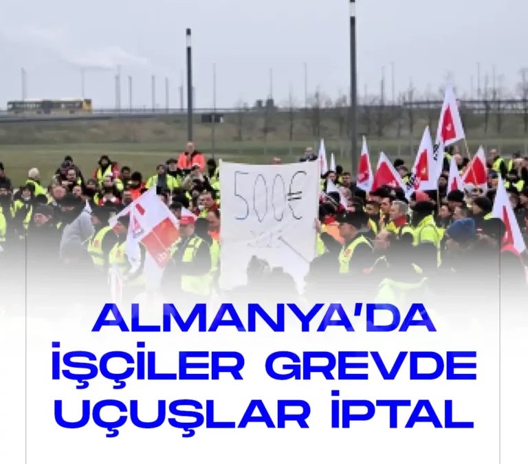 Almanyada işçiler greve gitti.