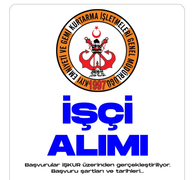 Kıyı Emniyeti işçi alımı başvuruları devam ediyor.