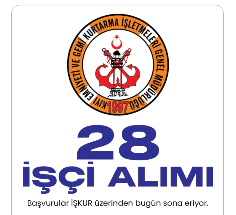 Kıyı Emniyeti Genel Müdürlüğü işçi alımı başvuru sürecinde sona gelindi.