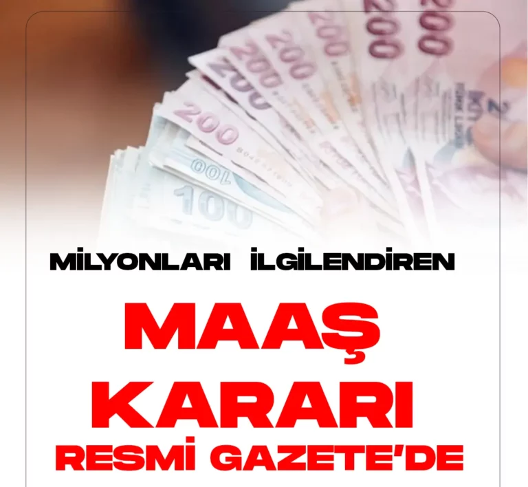 Memur-Emekli ve Asgari ücret için karar resmi gazete.