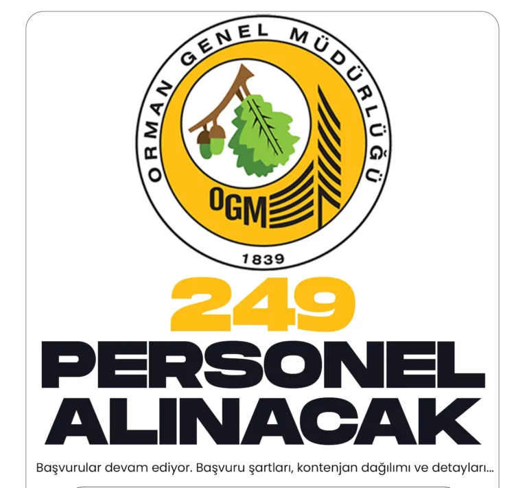 OGM personel alımı başvuruları devam ediyor. 24 Aralık'ta yayımlanan duyuruda, Orman Genel Müdürlüğüne 249 mühendis alımı (orman mühendisi) yapılacağı aktarıldı.