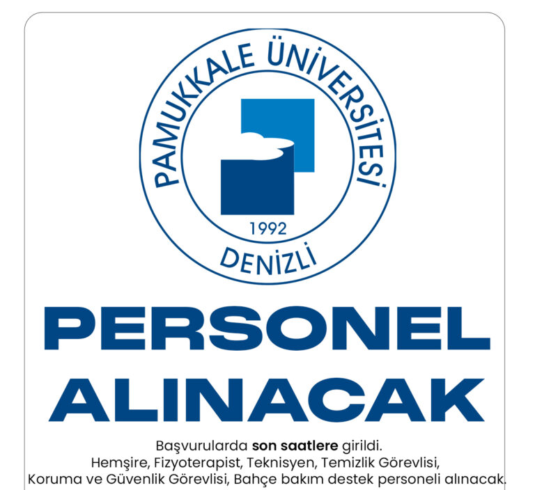 Pamukkale Üniversitesi personel alımı başvurularında son saatlere girildi. 26 Aralık 2022 tarihli Resmi Gazete'de yayımlanan duyuruda, Pamukkale Üniversitesine Hemşire, Fizyoterapist, Teknisyen, Temizlik Görevlisi, Koruma ve Güvenlik Görevlisi, Bahçe bakım destek personeli alımı yapılacağına yer verildi.