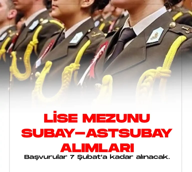Lise mezunu subay ve astsubay alımları için başvurular alınıyor.