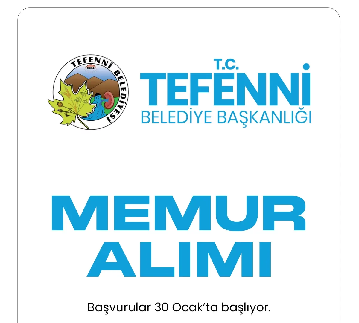 Burdur Tefenni Belediyesi memur alımı duyurusu yayımlandı.