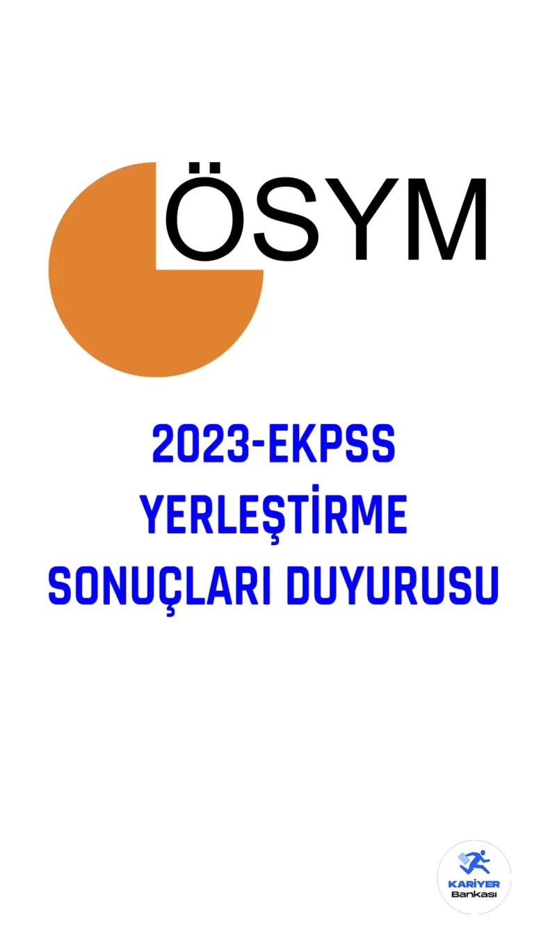 2023-EKPSS yerleştirme sonuçları açıklandı. ÖSYM üzerinden yayımlana duyuruya göre, Kura ile Engelli Kamu Personeli Yerleştirme Sınav Sonucu ile yapılan yerleştirme sonuçları açıklandı.