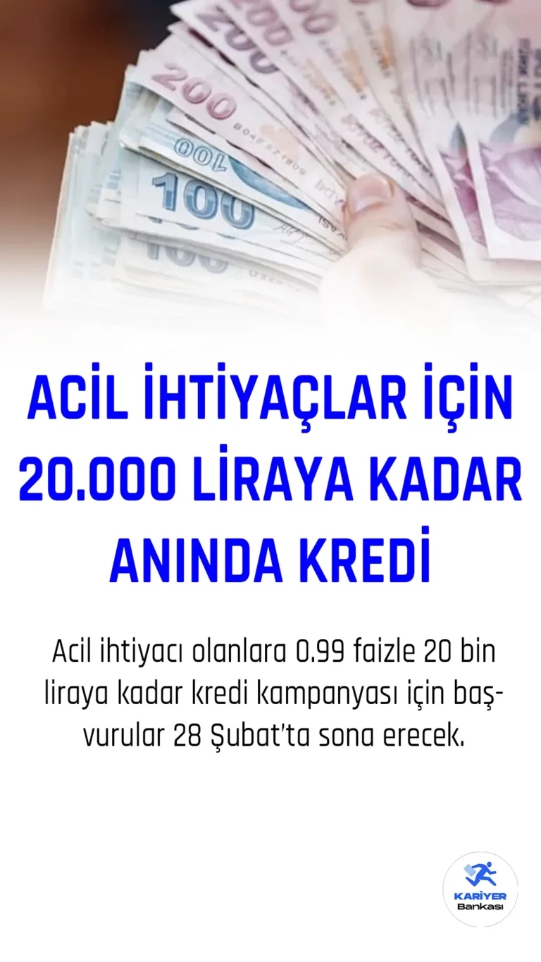 20 Bin liraya kredi için başvurular sürüyor.