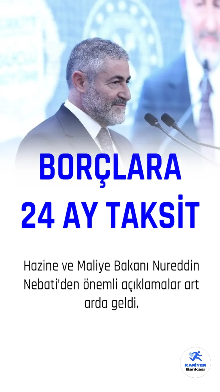 Hazine ve Maliye Bakanı Nureddin Nebati, deprem bölgesindeki vergi dairelerine olan borçların 24 aya kadar faizsiz şekilde taksitlendirilebileceğini açıkladı.