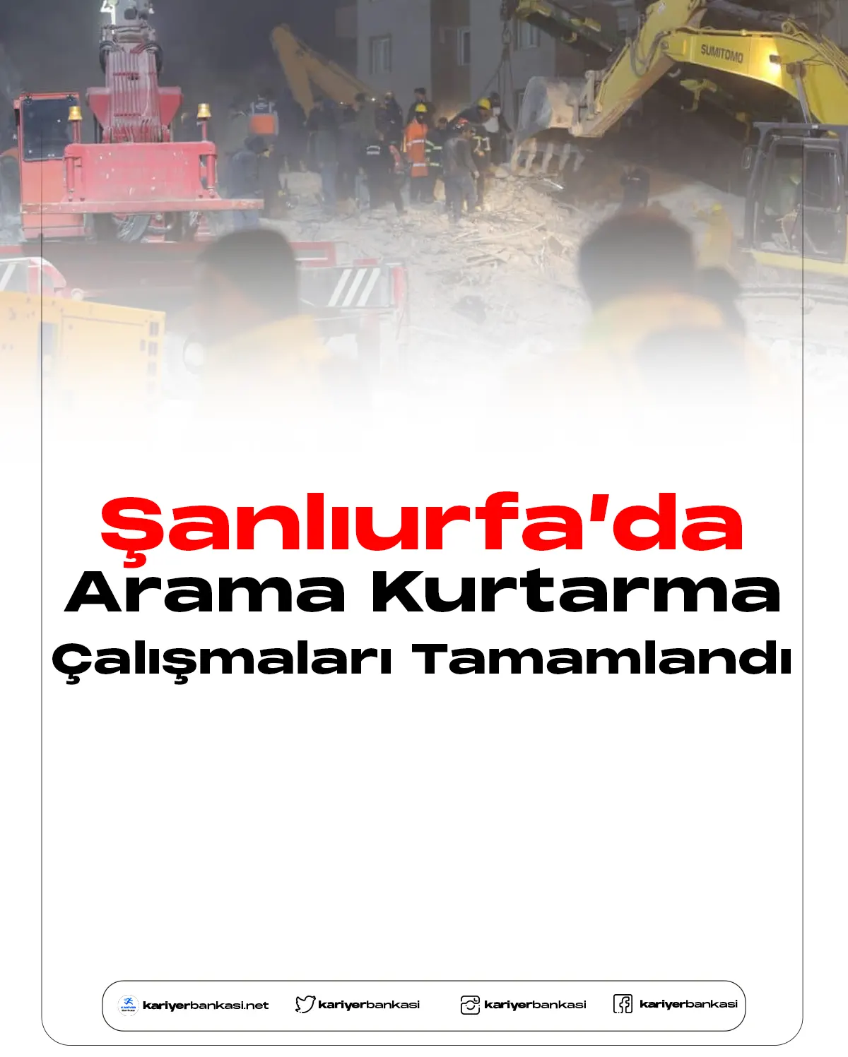 AFAD Şanlıurfa'daki arama kurtarma çalışmalarını tamamlandığını açıkladı.