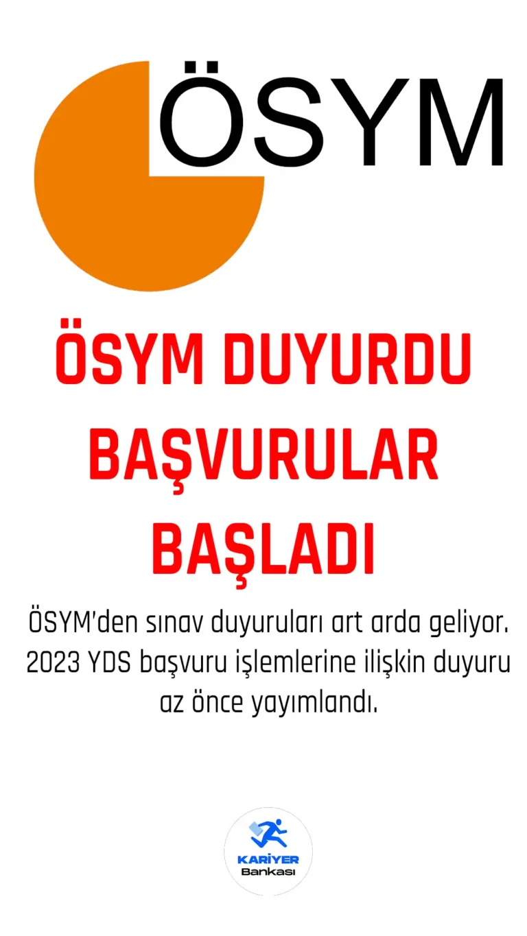 2023 YDS başvuru işlemleri başladı. YDS başvuru şartları.