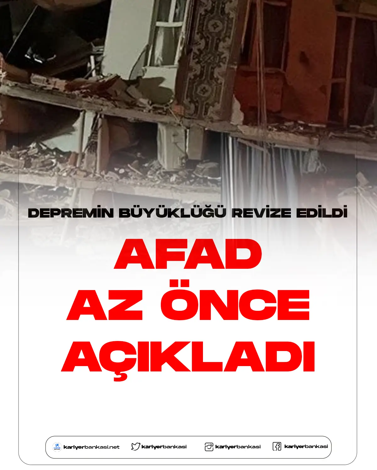 AFAD Depremin büyüklüğünü revize etti.